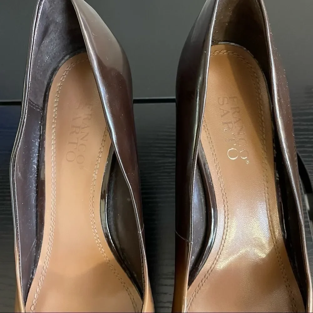 Franco Sarto Dublin Ombré Caramel to Rich Brown Leather Pump, 10 - Picture 9 of 14